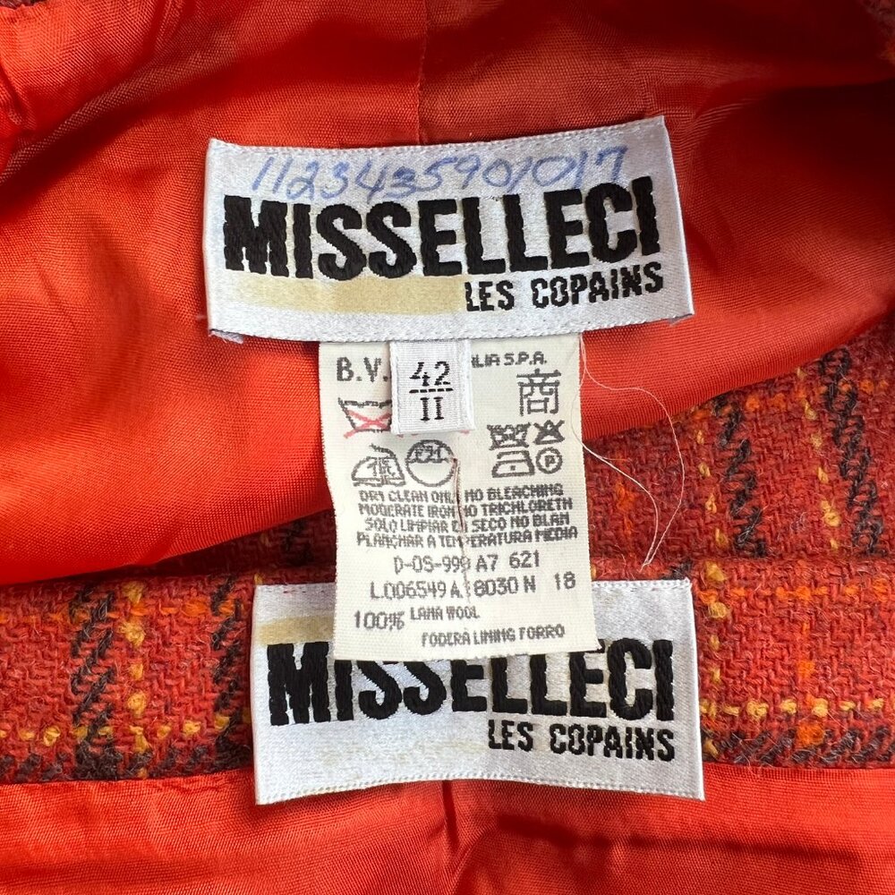 Vintage Matching Set Plaid Wool Mini Skirt Cropped Blazer Jacket Coat Clueless - Picture 6 of 9